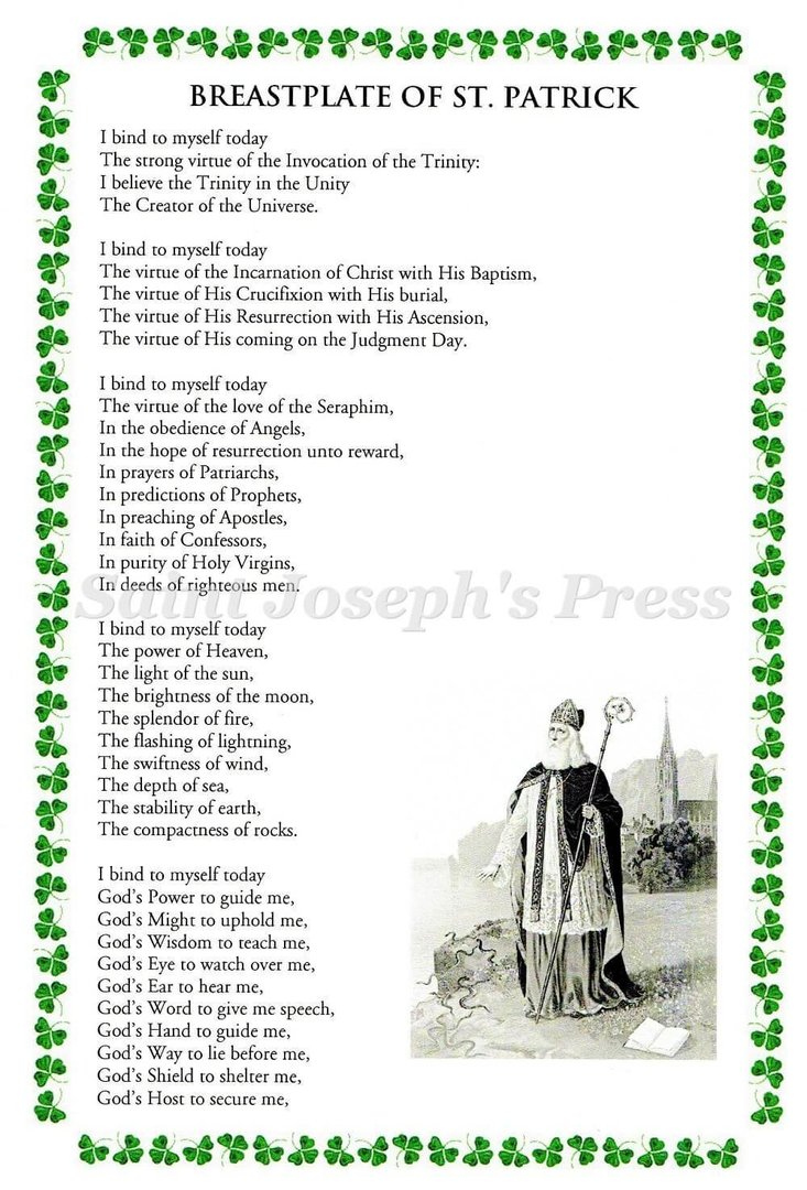 Breastplate of St. Patrick Deluxe Prayer Card - St