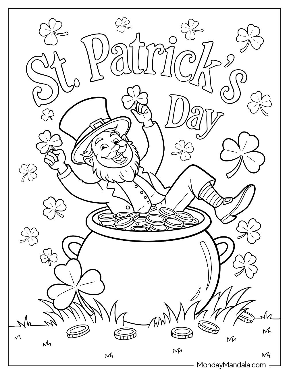 Leprechaun Coloring Pages (Free PDF Printables)
