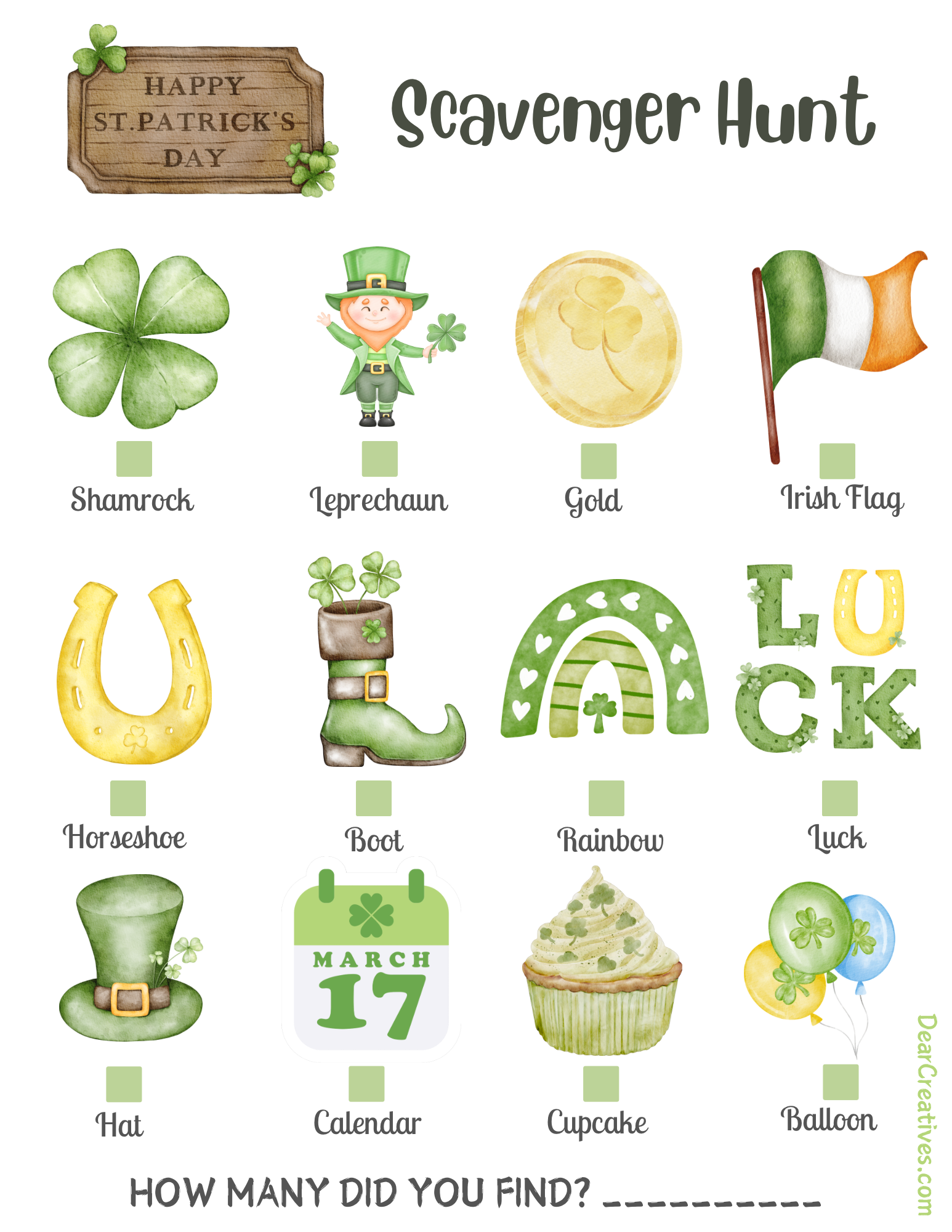 Printable Scavenger Hunt St