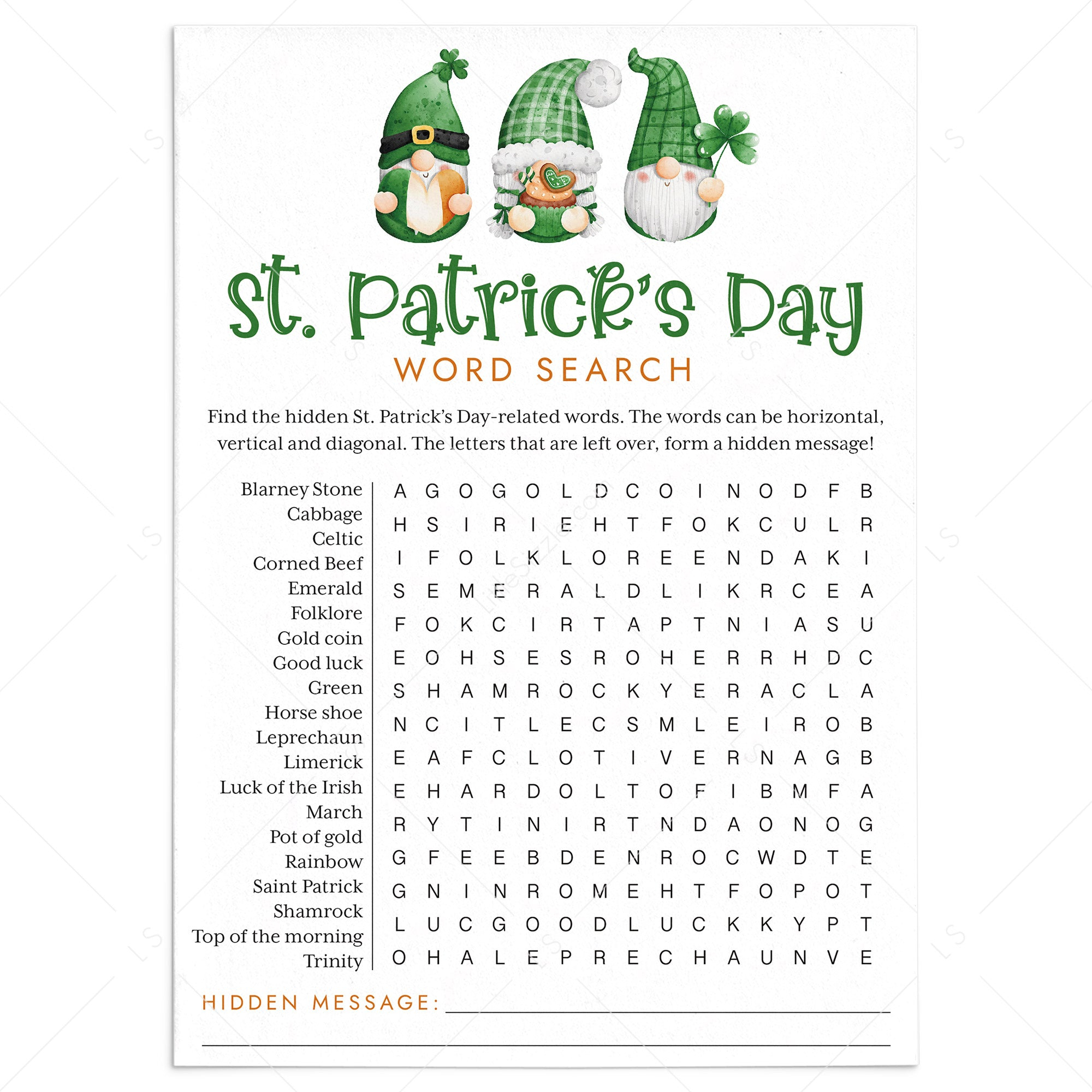 Printable St Paddy