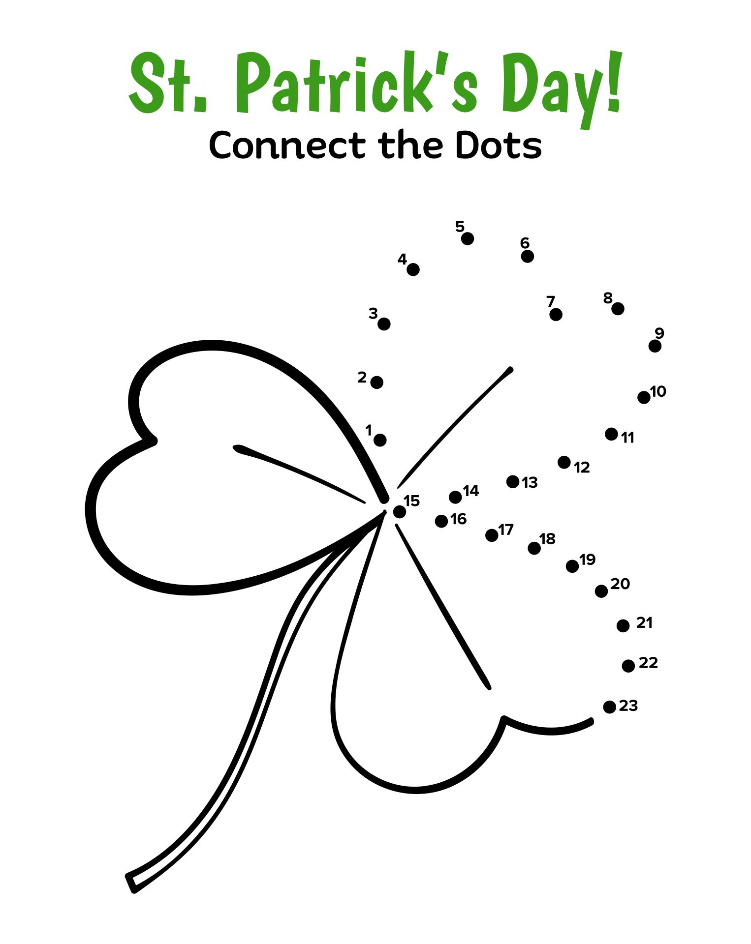 Shamrock Dot To Dot -  Free PDF Printables  Printablee
