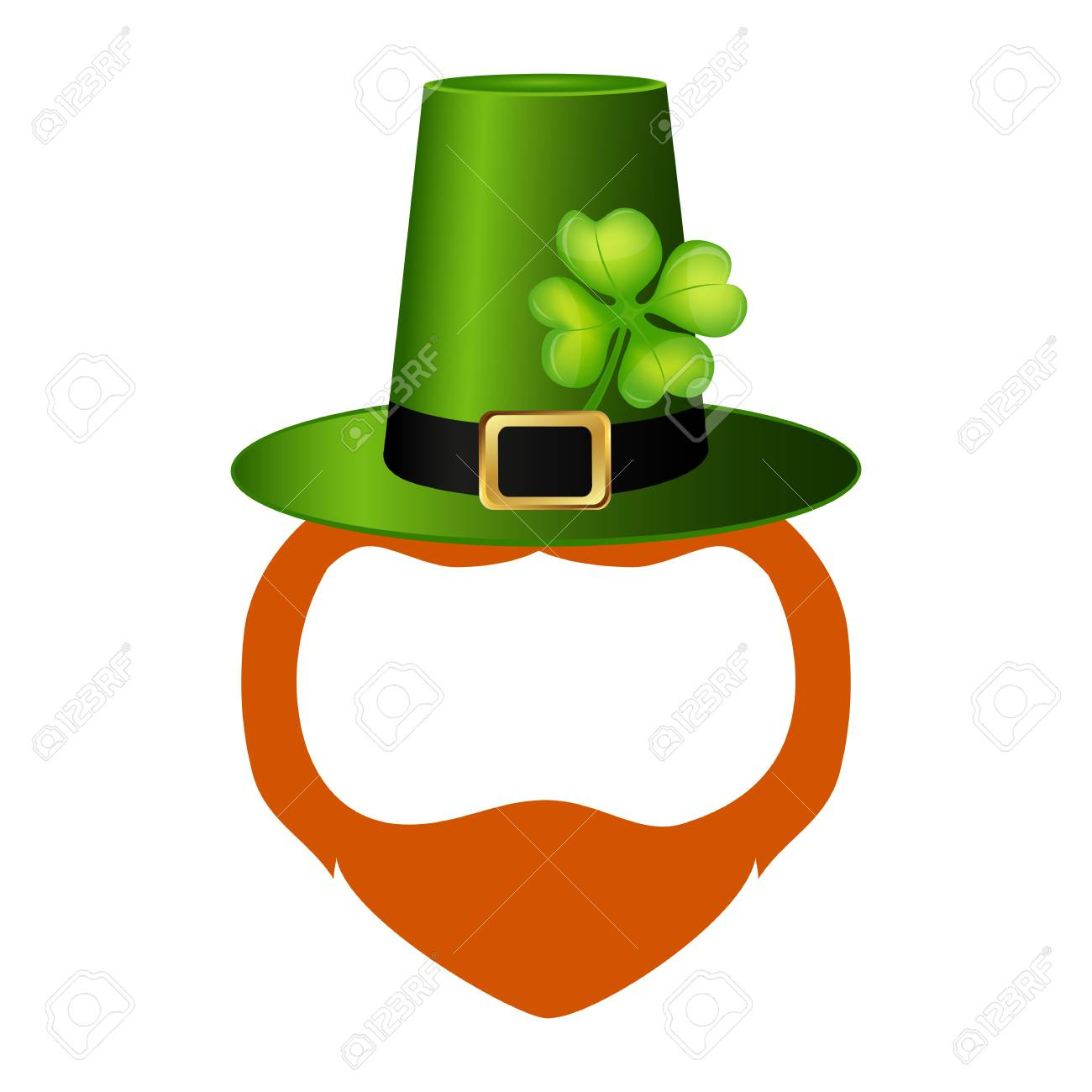 Template Face Leprechaun On St